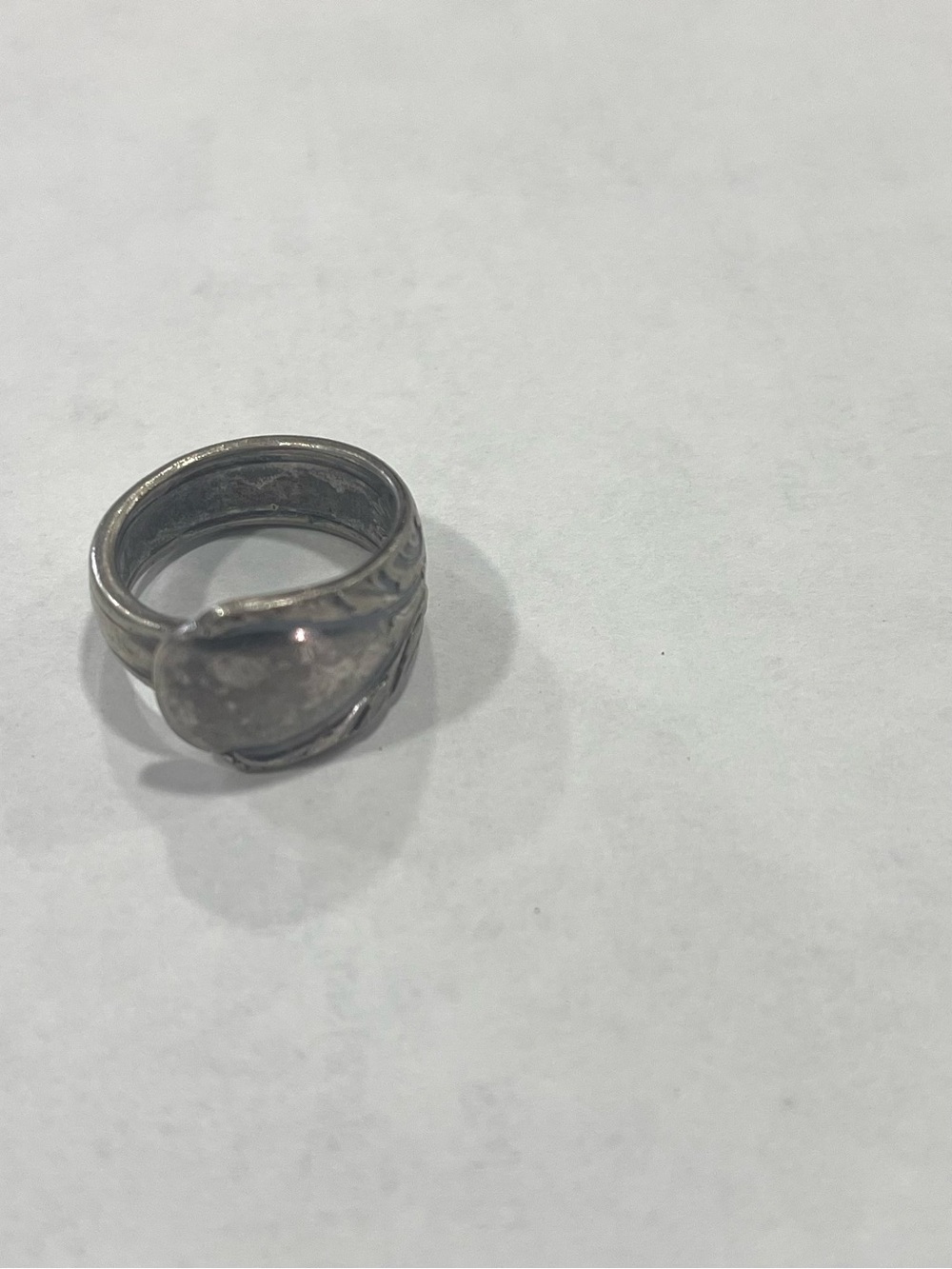 Vintage-Inspired Silver Spoon Ring - Women's Jewelry, Silver Tone